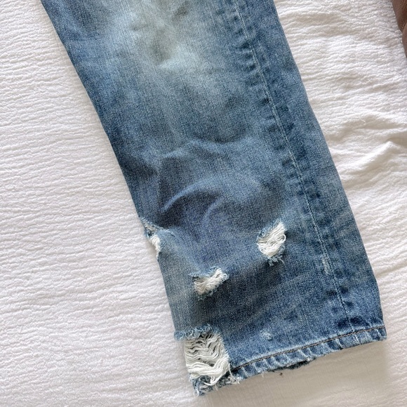 Rivet and Thread Distressed Jeans - Picture 9 of 13